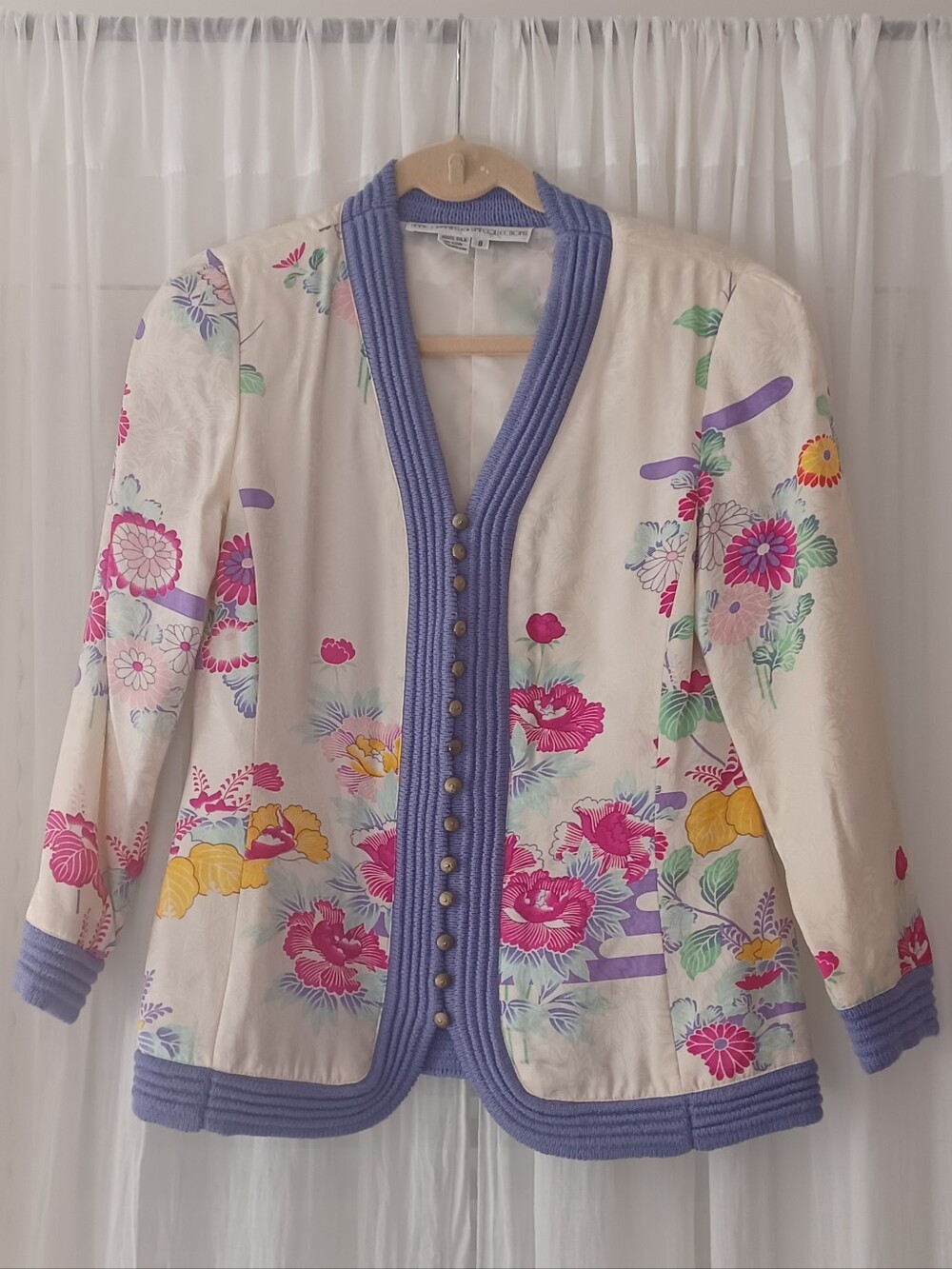 Vintage Anne Crimmins For Umi Collections 100% Silk Skirt & Blazer Set.